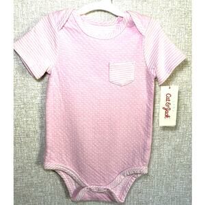 Cat and Jack Baby Bodysuit   Pink White     Size  Newborn